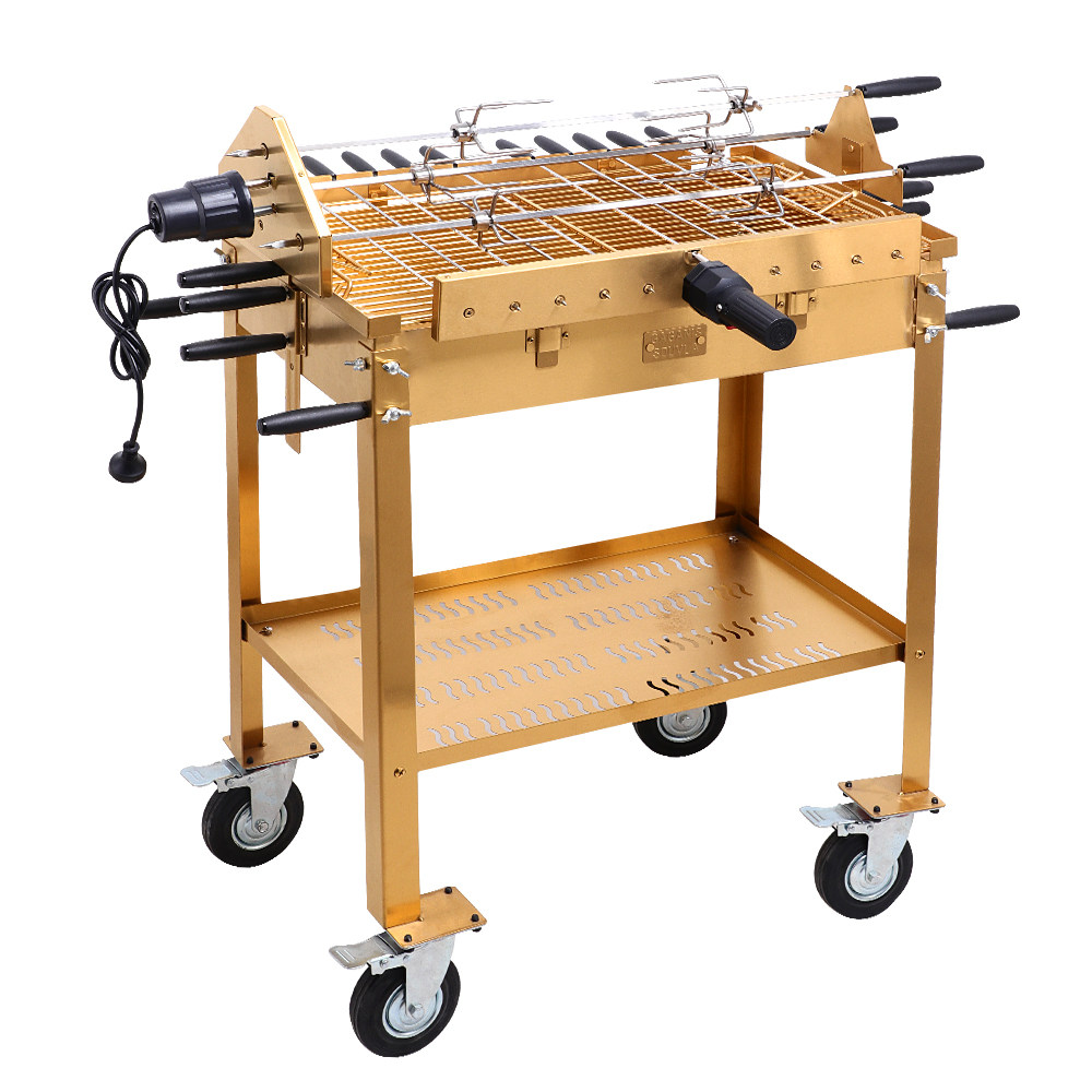 烧烤烤架不锈钢庭院阳台烤炉高档多功能自动旋转式烧烤架