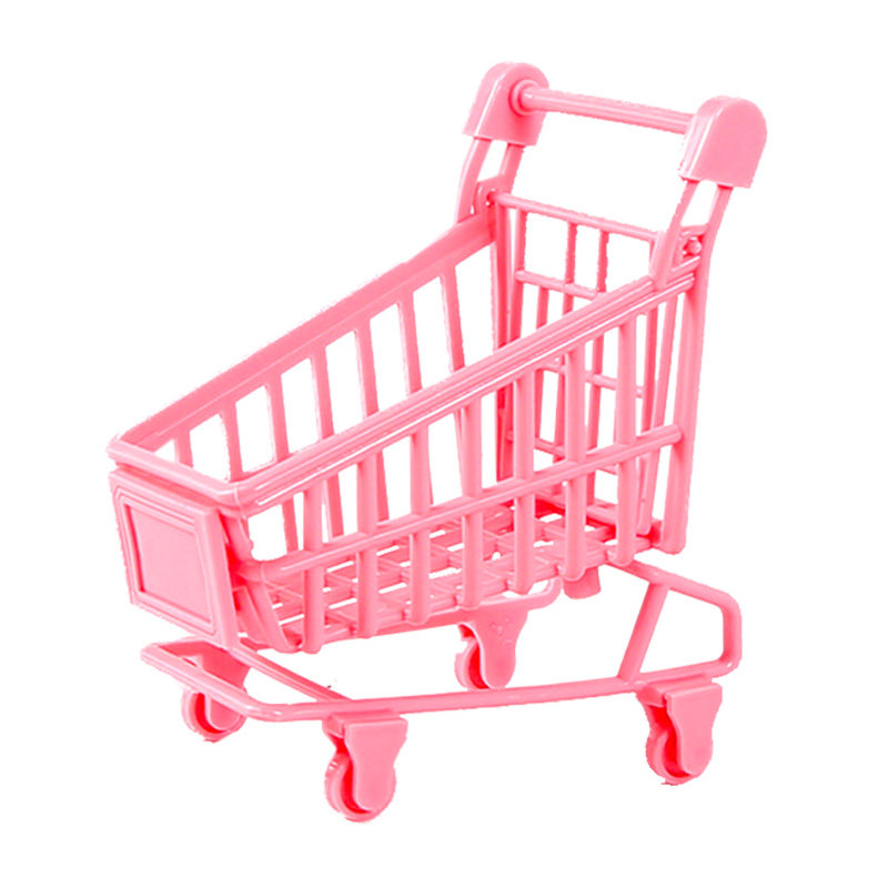 生日蛋糕装饰摆件小粉件套粉色购物车推车情景装饰用品节日装扮用品