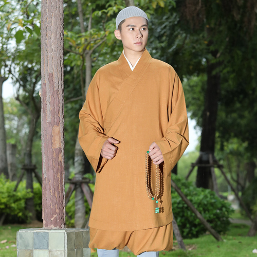 今臣尚远新冰丝抗皱罗汉褂夏季僧服罗汉衫套装僧装棉麻和尚服僧袍