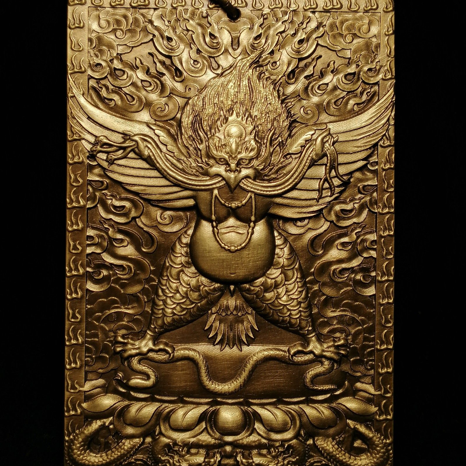 般若供养佛教真言六字坛城自在唐卡雕刻铜雕创意