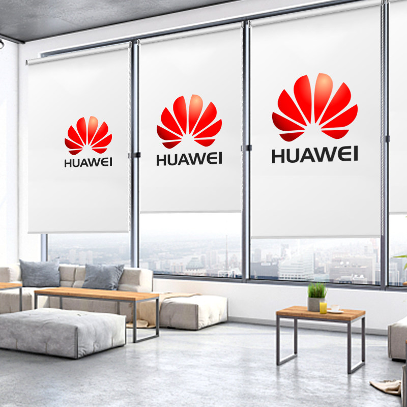 定制logo广告窗帘卷帘电动升降卷拉遮光遮阳卷帘