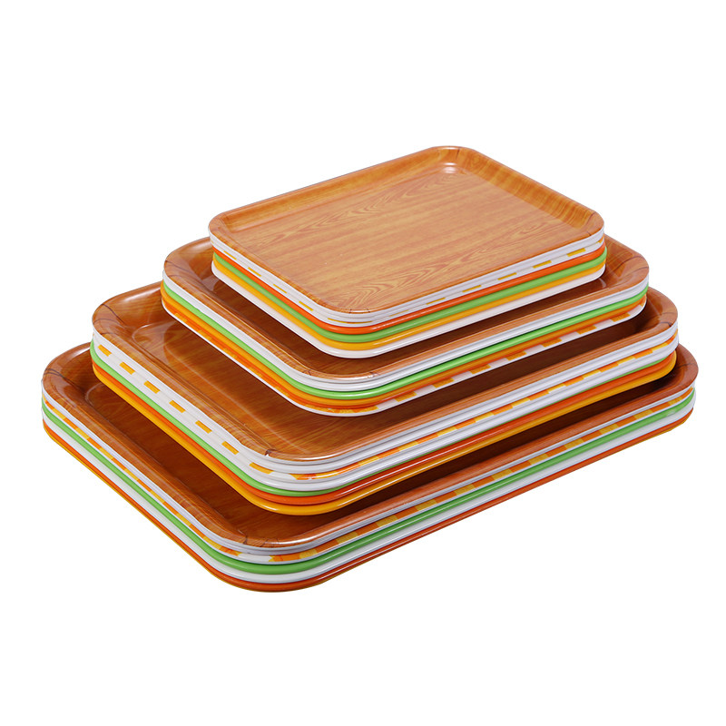 塑料托盘密胺仿瓷长方形托盘面包收纳盘子幼儿园食堂酒店上菜托盘