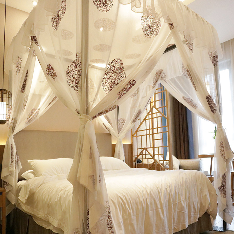 博帏富贵吉祥床幔蚊帐家用民宿架子定制中式床幔