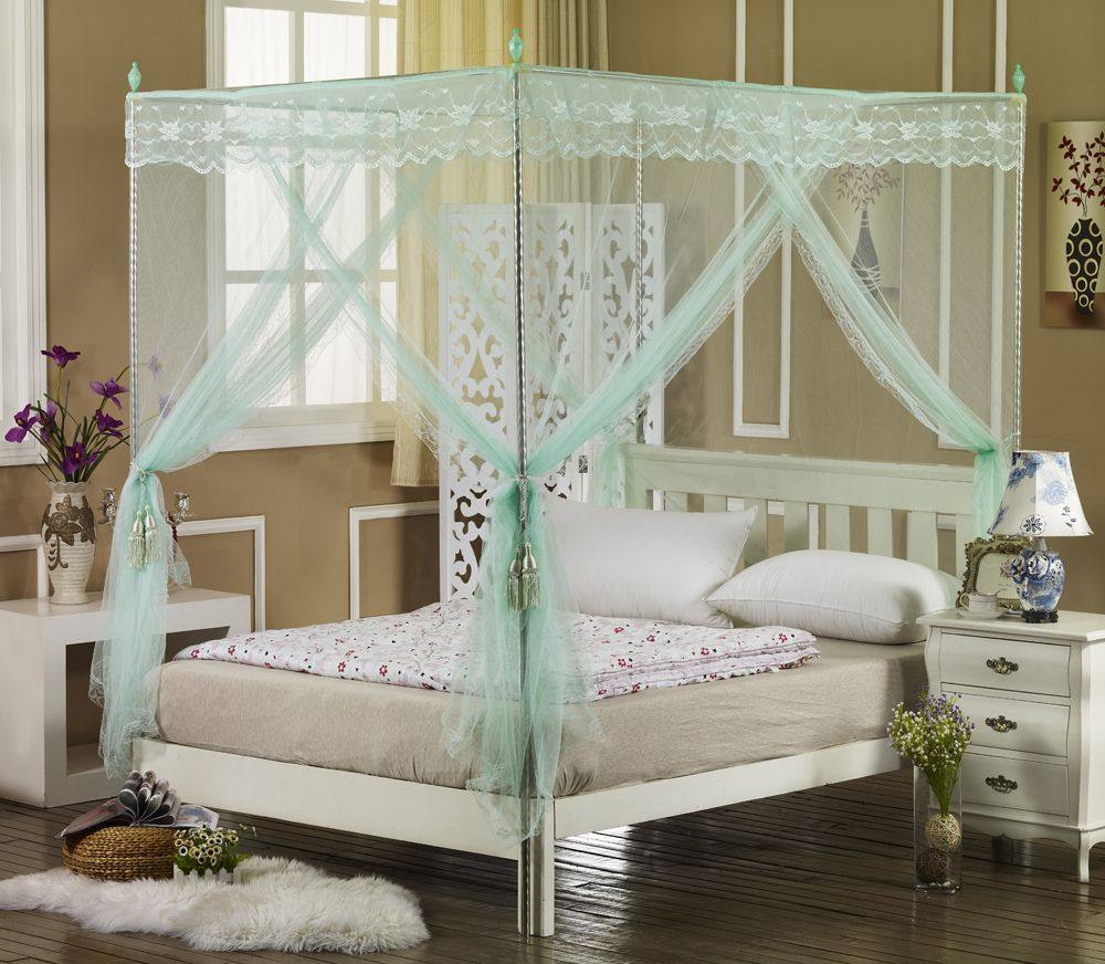 加粗加厚落地家用带支架不锈钢架子蚊帐杆子15米蚊帐