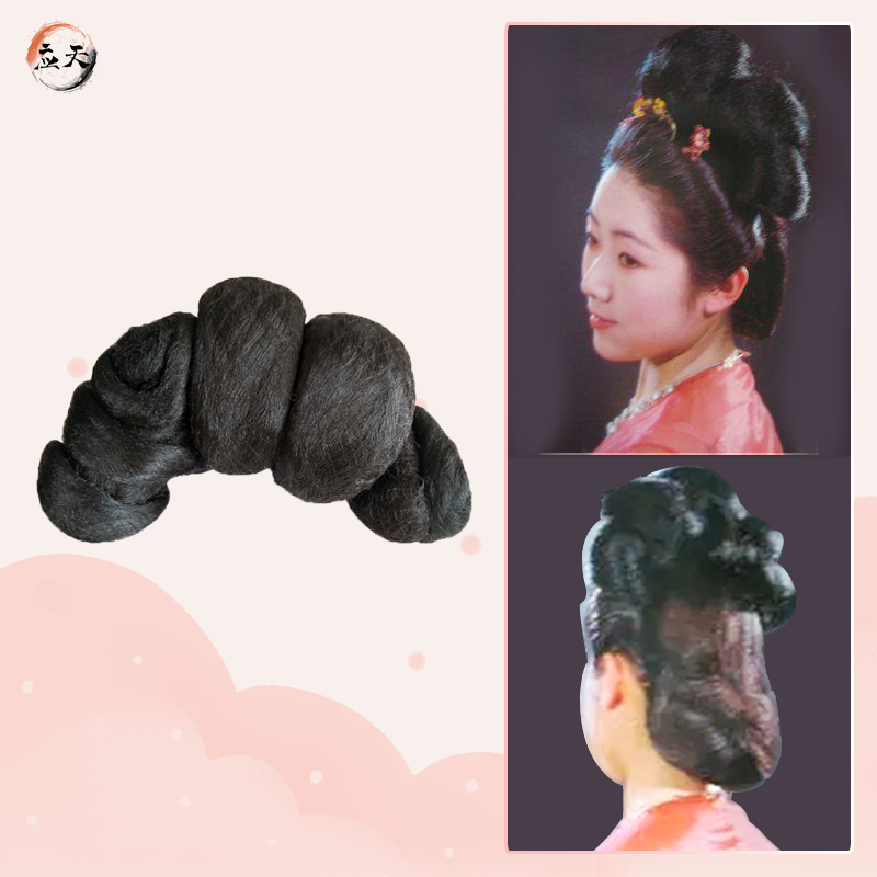应天古装汉服假发发丝软纯手工定制云朵发髻发包
