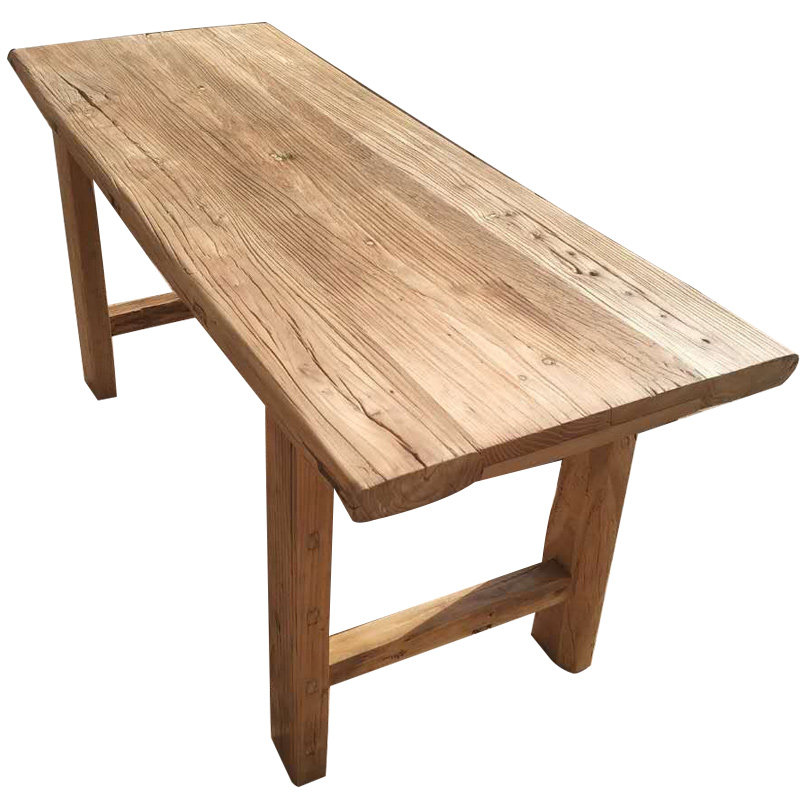 木头榆木门板原木实木茶台茶桌复古怀旧风化吧台