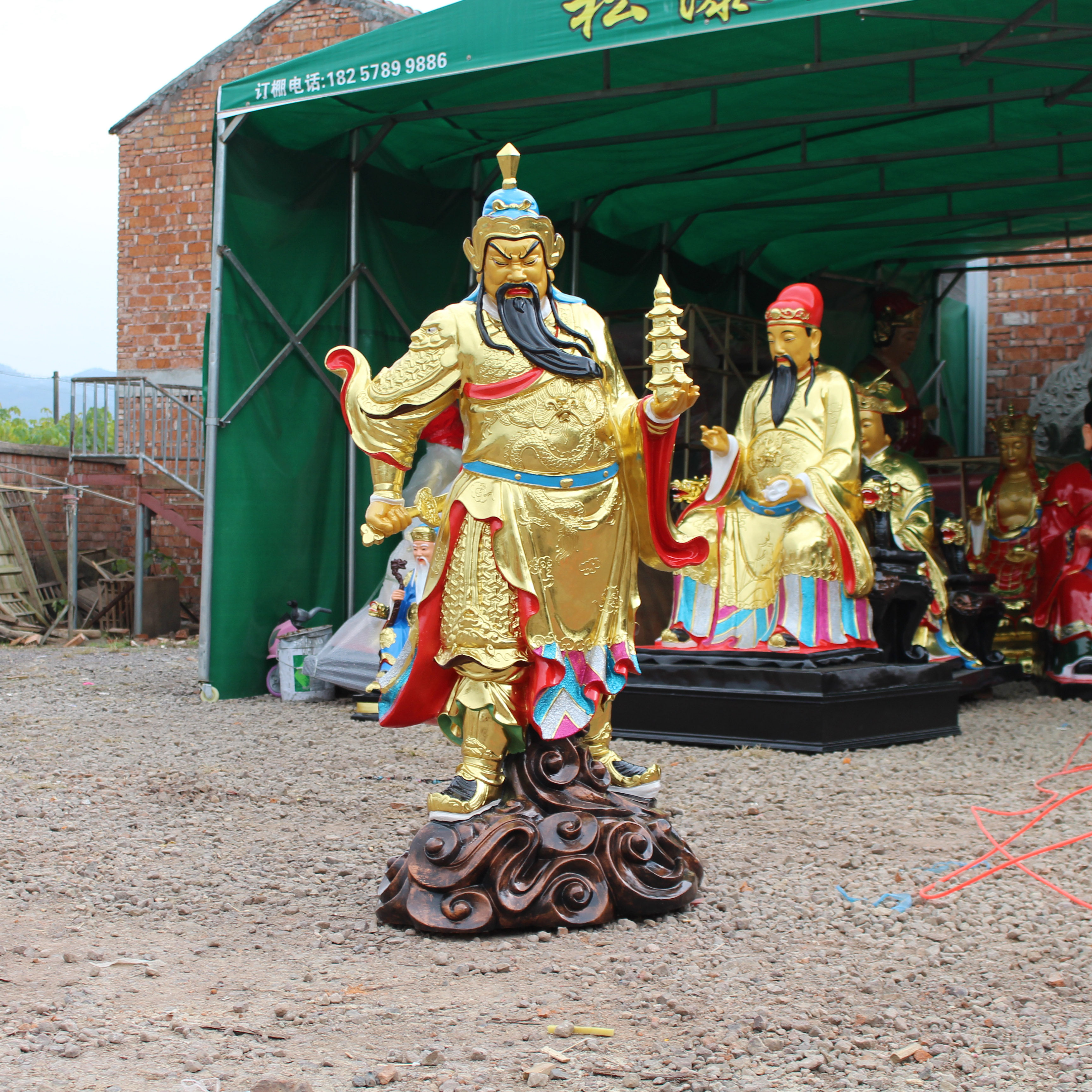 天王1米树脂平安保平将军供奉佛像玻璃钢神像摆件