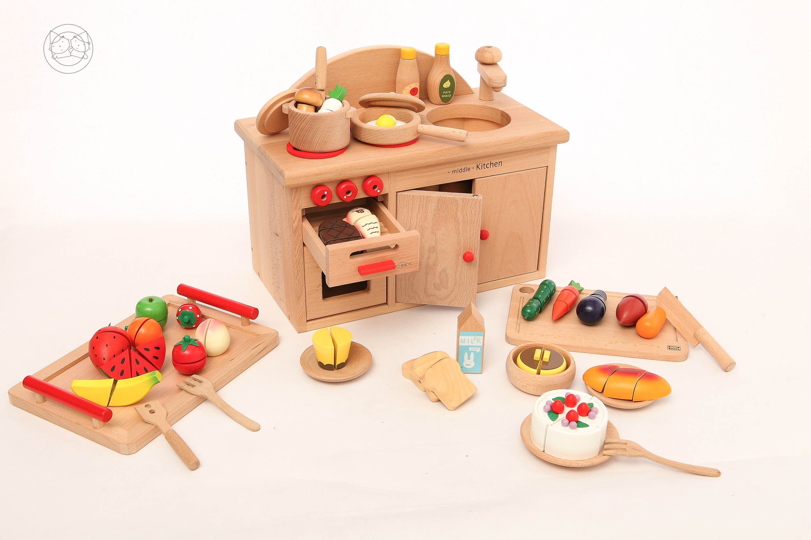 uplove1-2-3-6儿童木制厨房过家家做饭切切宝宝厨具过家家玩具