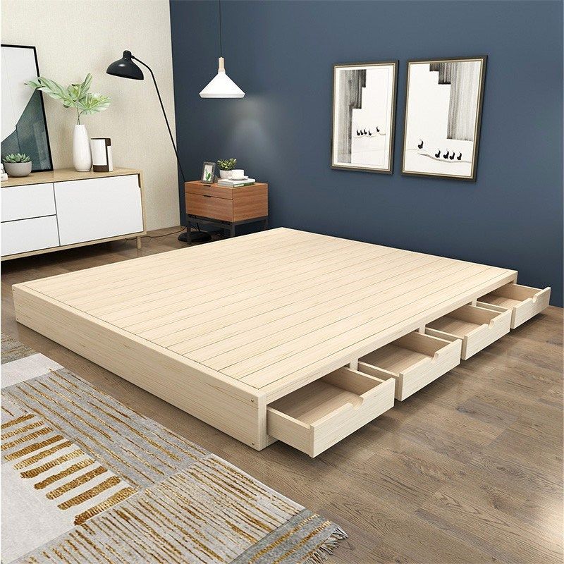 床头箱体低地铺床不带床民双人落地矮床榻榻米床架