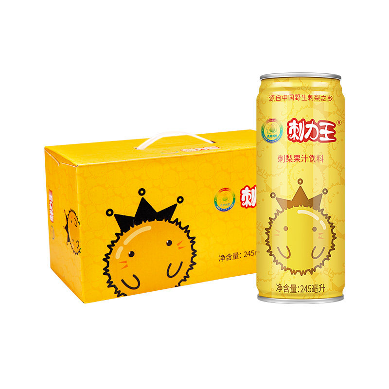 刺力王饮料 贵州盘县特产野生刺梨王刺梨饮料新鲜果汁245ml 12罐 - 痕
