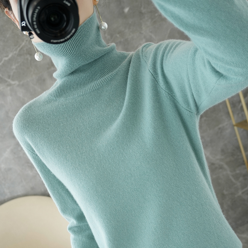 经典高领打底衫女100%纯羊毛2021秋冬新款内搭套头羊绒毛衣百搭款
