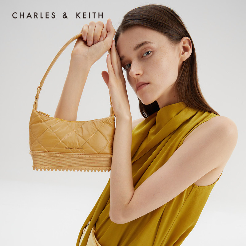 charleskeith春季女包ck220781597甜酷轻便菱格腋下小方包