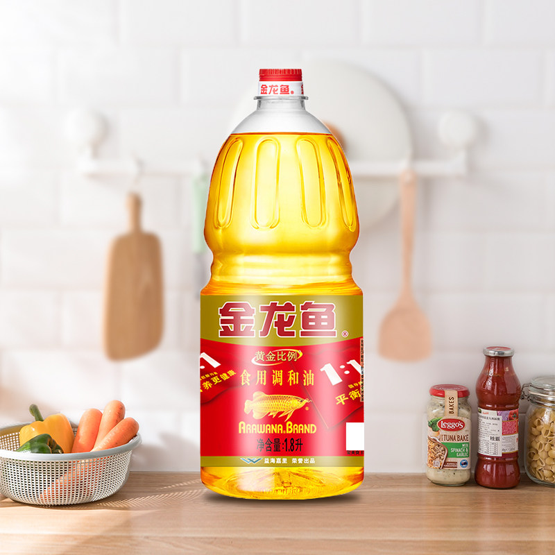 金龙鱼黄金比例调和油1.8l家用炒菜食用油油烟煎炸调和油