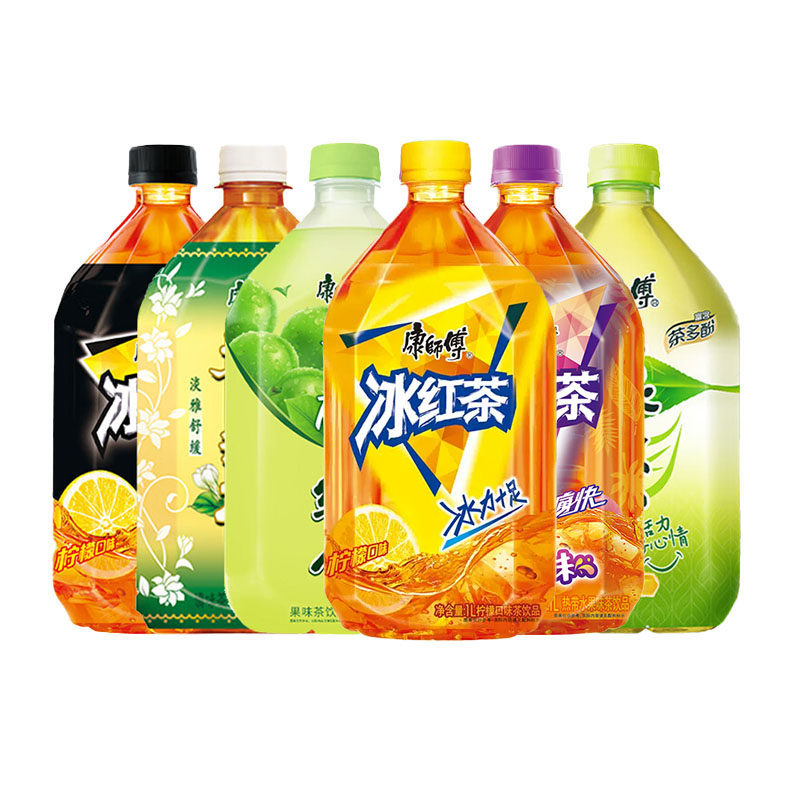 康师傅冰红茶1l12瓶整箱批大瓶绿茶茉莉蜜茶柚茶调味茶饮料
