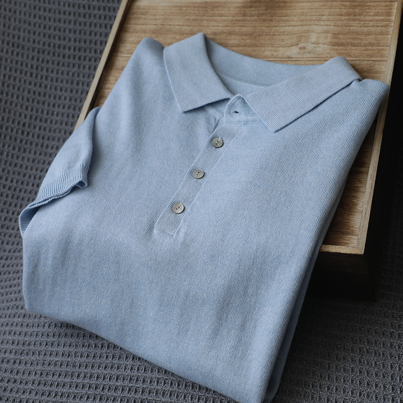 高端线！奢华品味！山羊绒+莫代尔+棉 新款男士针织短袖T恤POLO衫