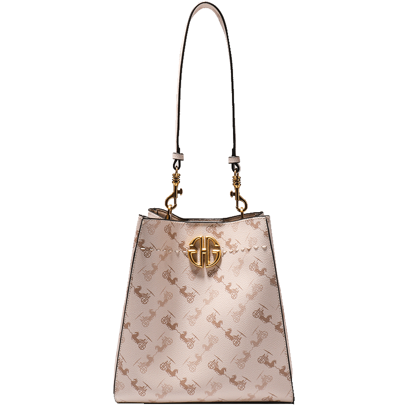 韩谷儿轻奢ghg白色单肩水桶包包包包女女士2021年女士包袋