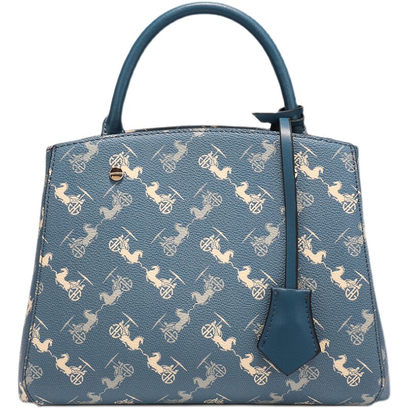 hanguerck大牌ghg千禧千禧蓝蓝色女士手提斜挎包托特包