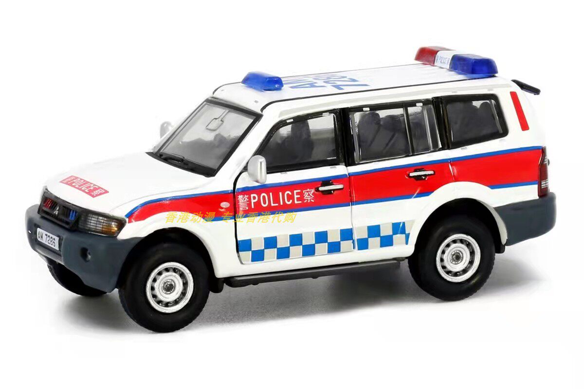 tiny微影三菱pajero2003香港警车am7286汽车模型车模