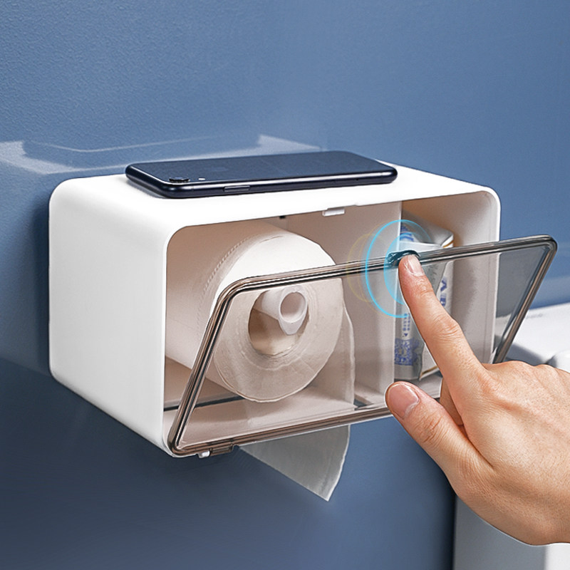 卫生间打孔纸巾壁挂磁吸置物架厕所厕纸卷纸收纳卷纸器
