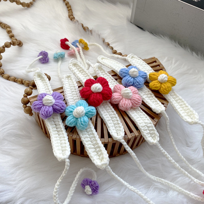 送你包情侣编织手链情侣材料一朵毛线diy针织毛线