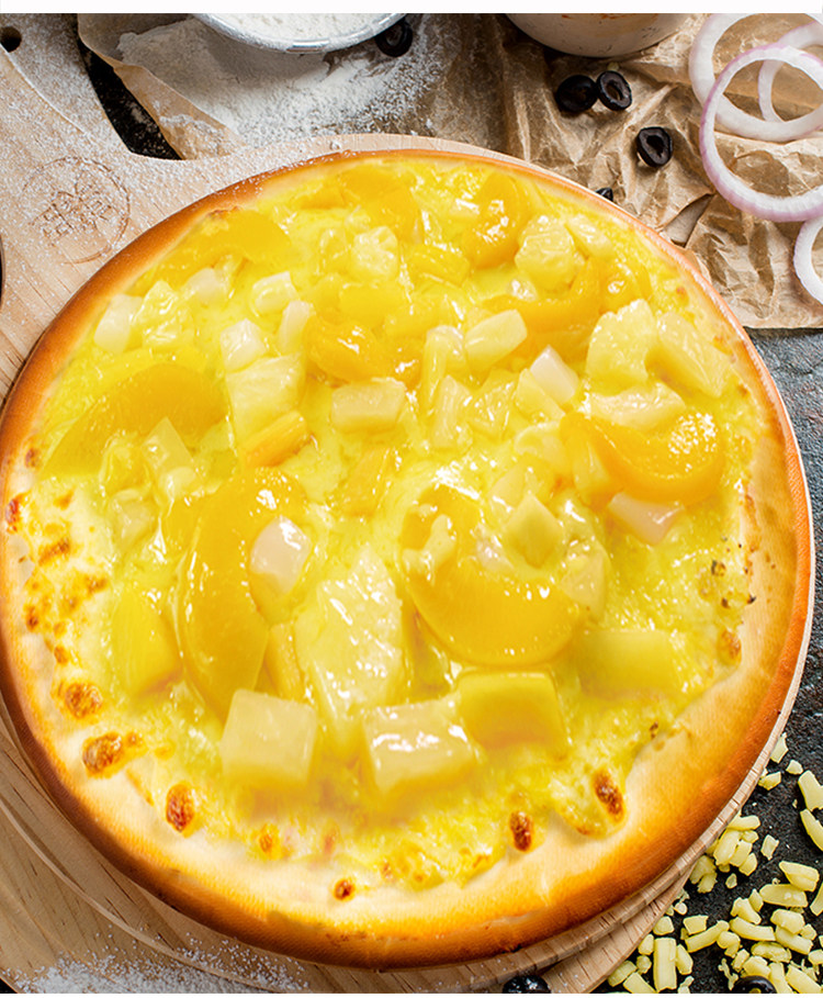 美臣9英寸缤纷水果披萨冷冻成品微波烤箱加热其他烘焙半成品