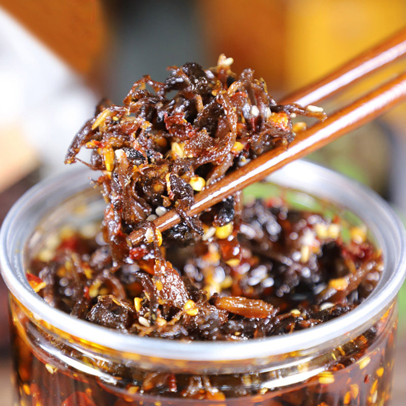 恩施土家特产麻辣鸡枞菌农家手工鸡枞酱香辣即食香菇蘑菇酱菜400g