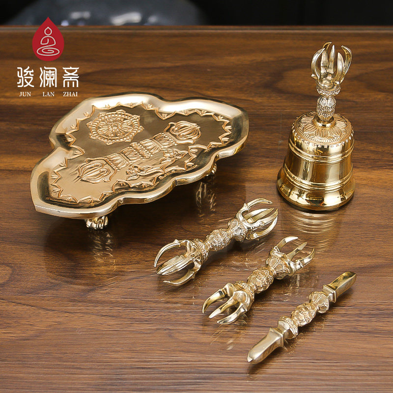 真言骏澜纯铜东密法器唐密一面日本豆器黄铜摆件