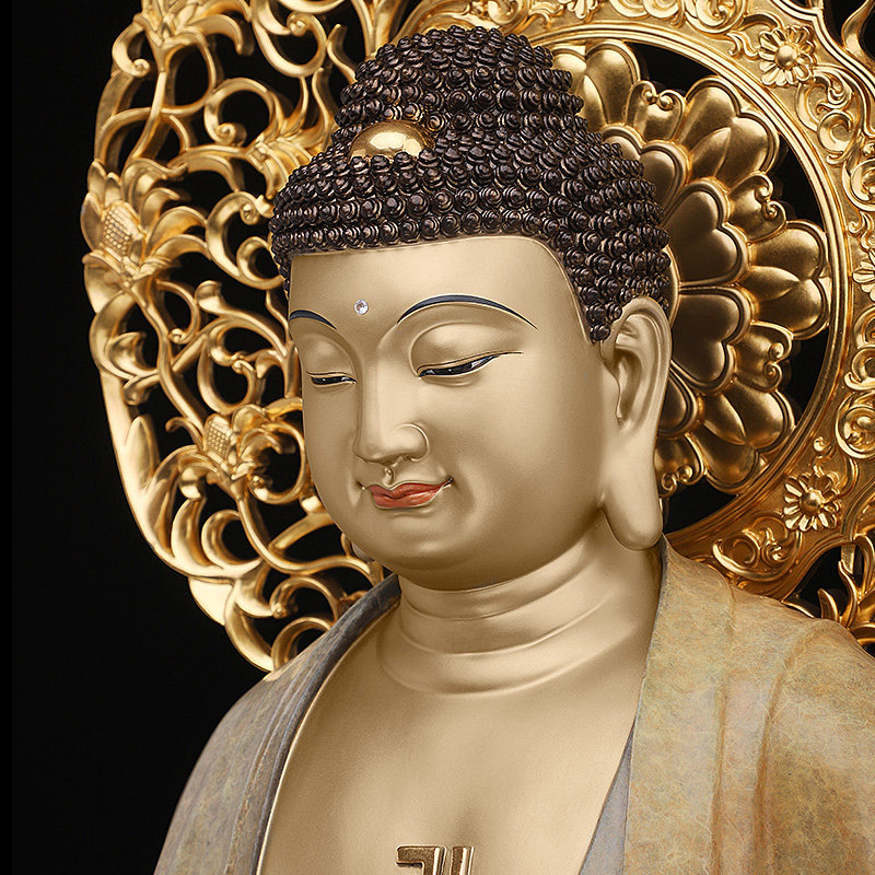 骏澜摆件西方三圣阿弥陀佛像如来如来佛佛祖站立装饰摆件