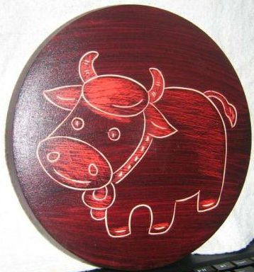 丽江木雕手工木刻卡通十二生肖动物实木木盘生日木雕