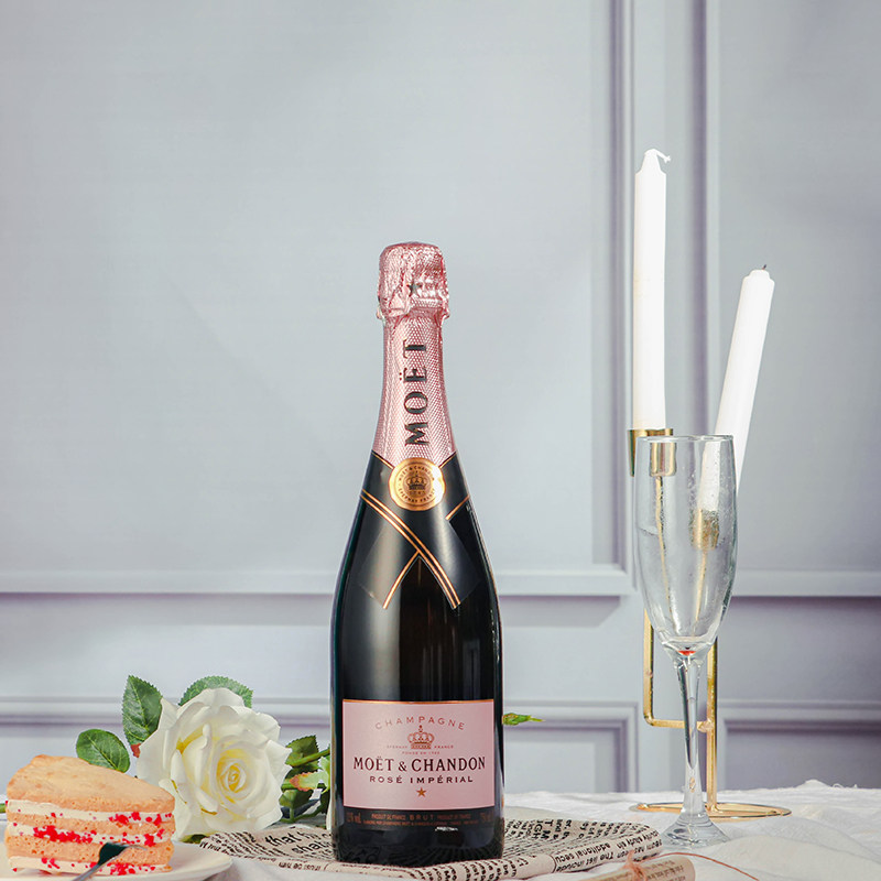 酩悦粉红香槟酒750ml法国原装进口高泡葡萄酒红酒起泡起泡及香槟葡萄