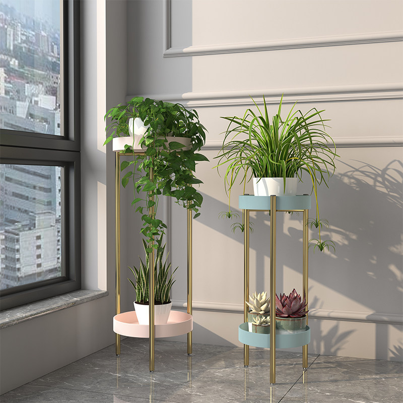 花架子客厅落地式阳台置物架简约现代室内多层铁艺花架