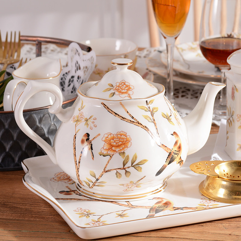 茶壶漫时光欧式花茶水果陶瓷耐热泡茶过滤功夫茶壶