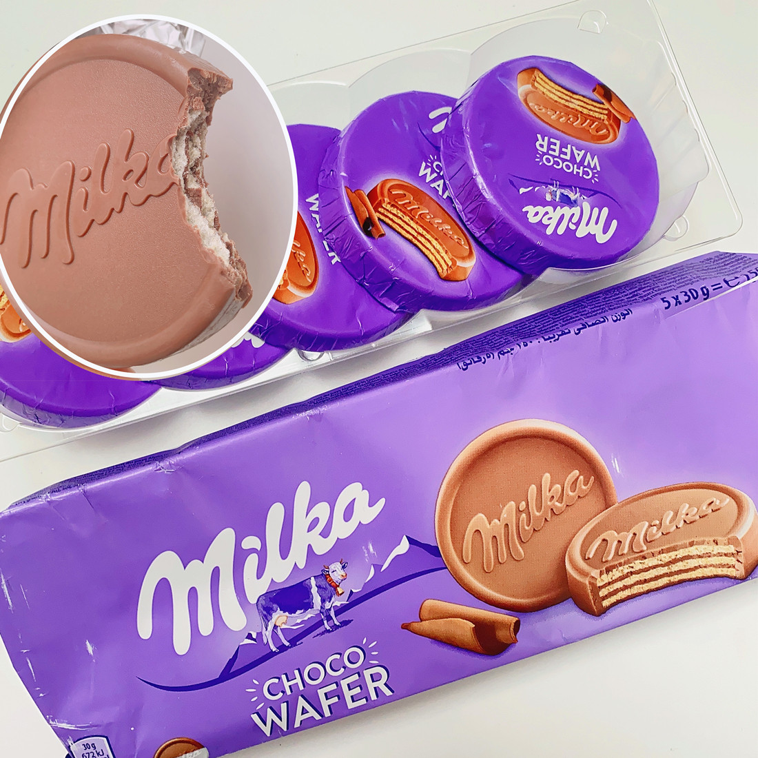 巧克力现货立发荷兰进口德国milka妙卡牛奶夹心牛奶巧克力