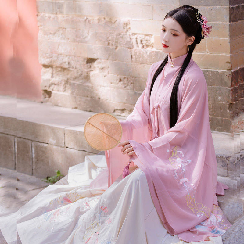 租赁春秋传统襦裙对襟立领汉服套装校园五四民族服装