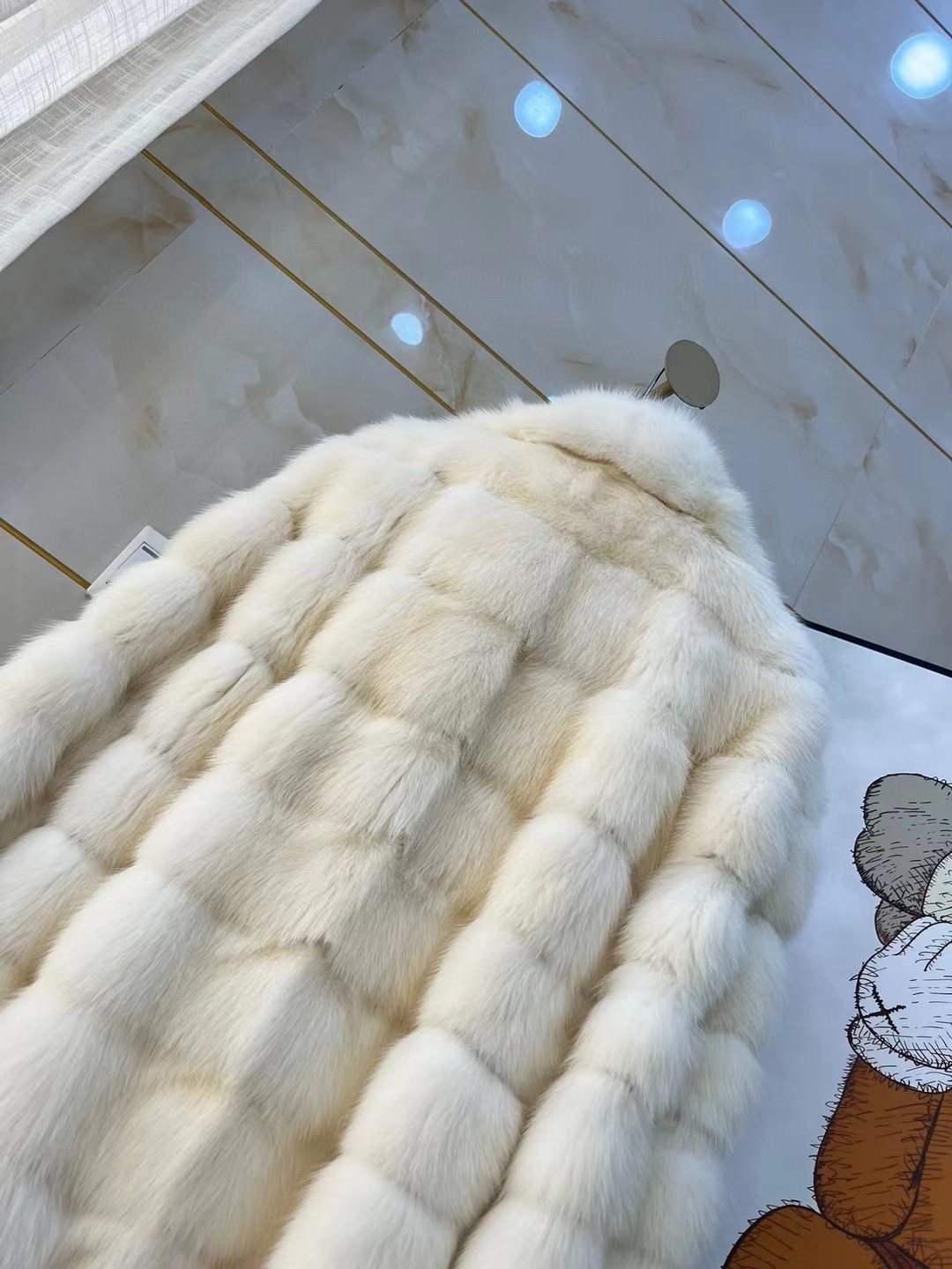 稀有进口俄罗斯紫貂白色皮草青果横排奢华高贵皮草