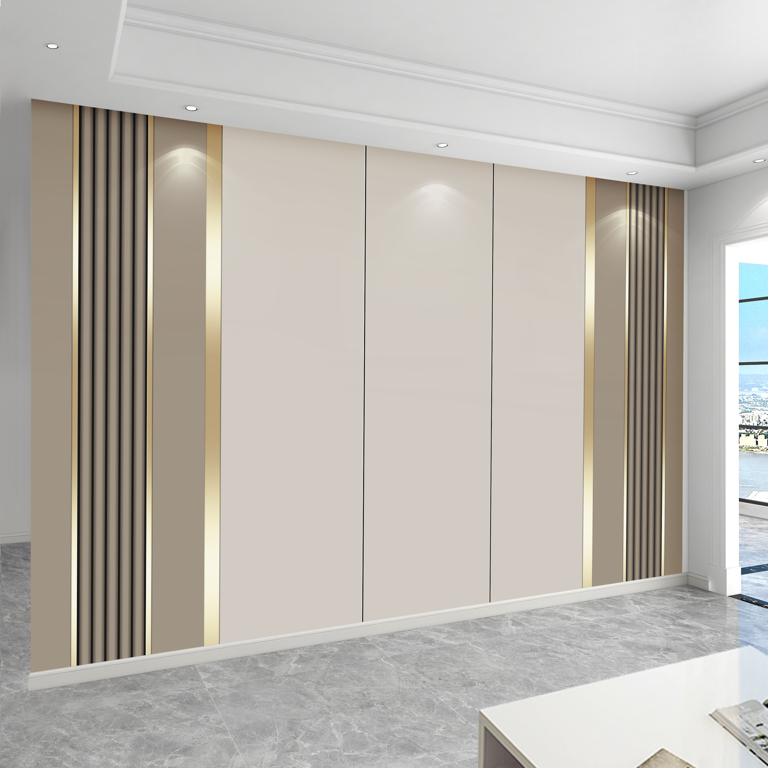 现代简约竹木纤维板客厅电视背景大气护墙板沙发卧室集成板