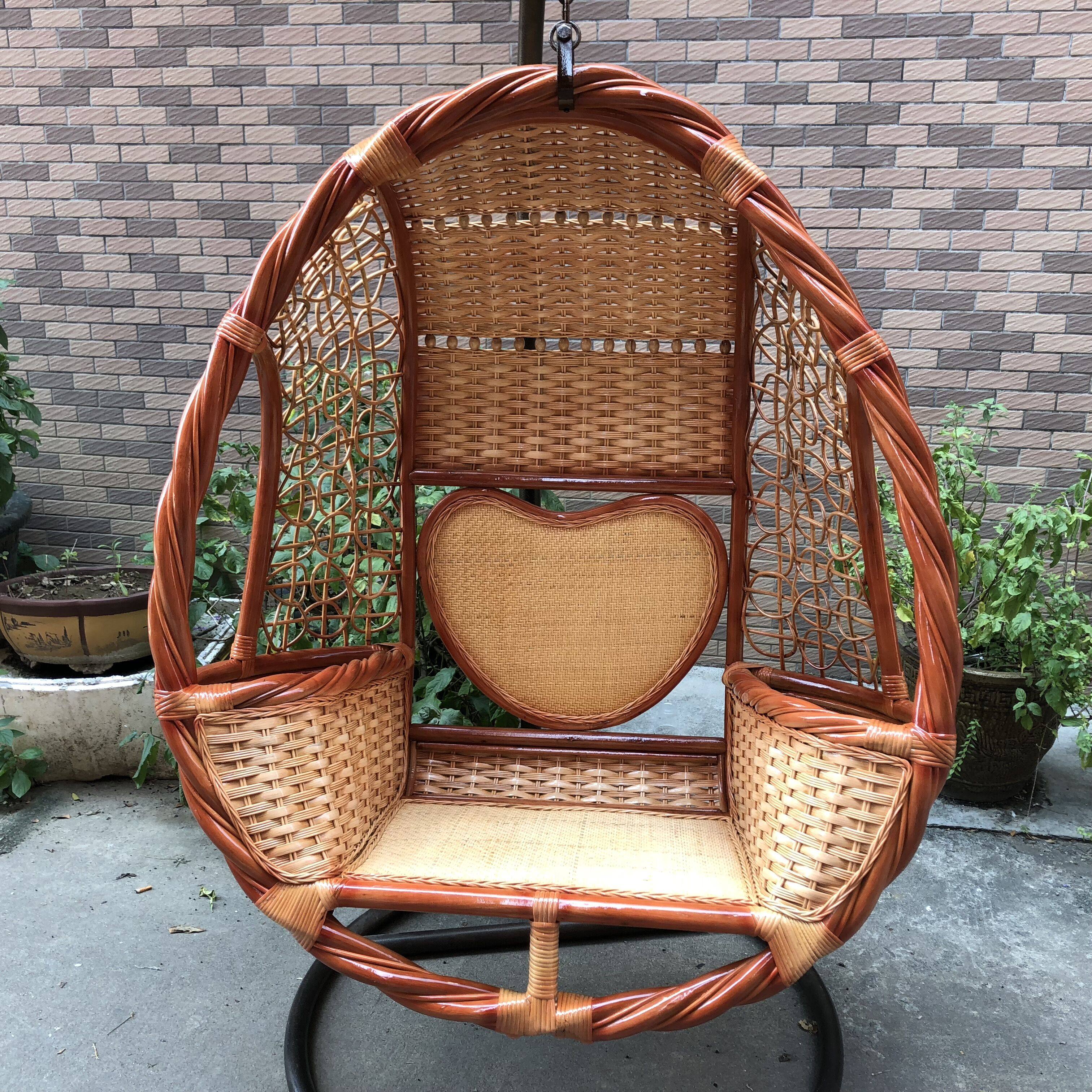 天然真藤吊篮藤秋千吊椅室内外单双人鸟巢吊篮成人阳台躺摇椅腾椅