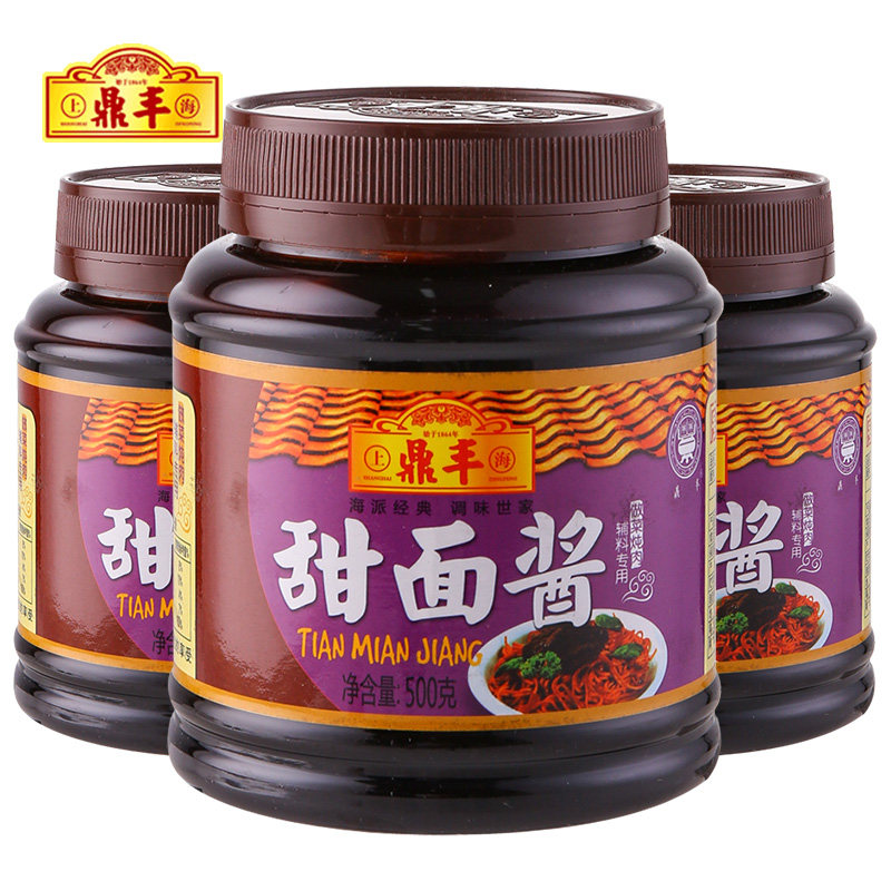 鼎丰甜面酱500g瓶x3瓶拌面酱炸酱面酱蘸酱调料酱调味酱上海特产