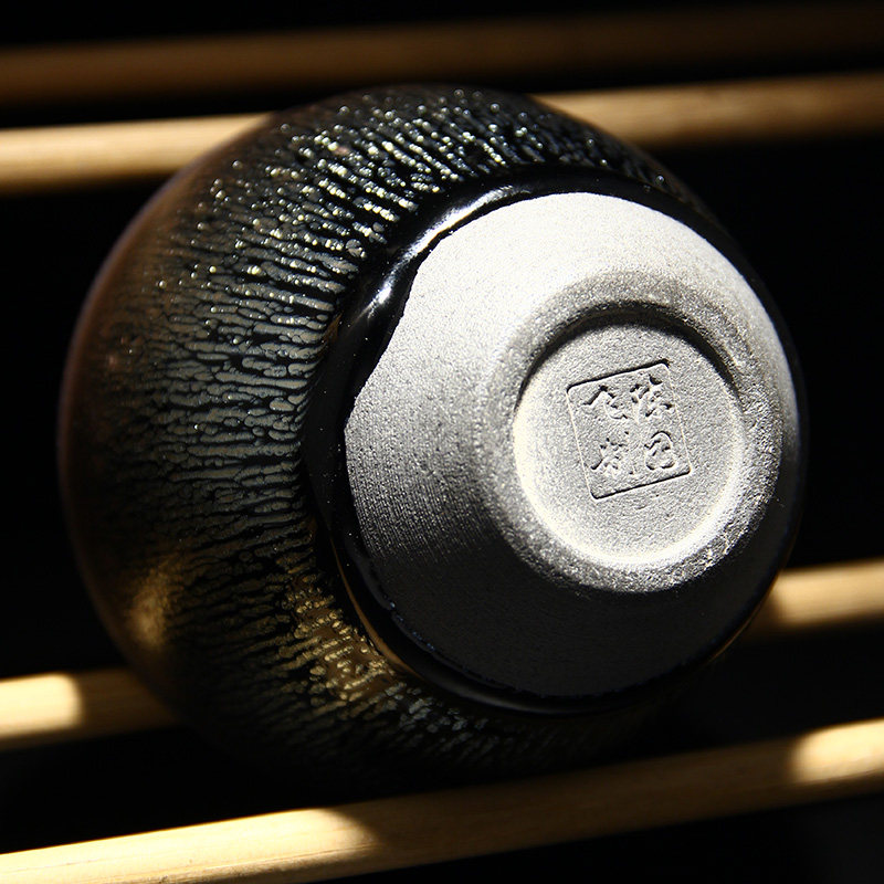 器物志陈国飞建盏松影茶盏银毫手握杯兔毫主人杯陈国文弟弟