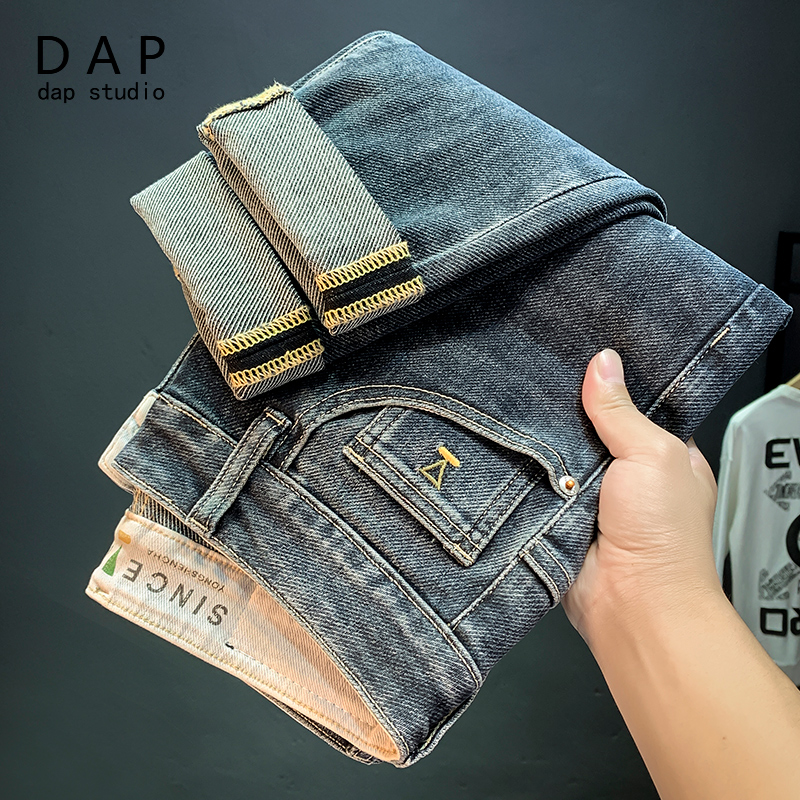 牛仔裤男春季2022新款ins潮牌韩版高端薄款男士修身小脚长裤子男