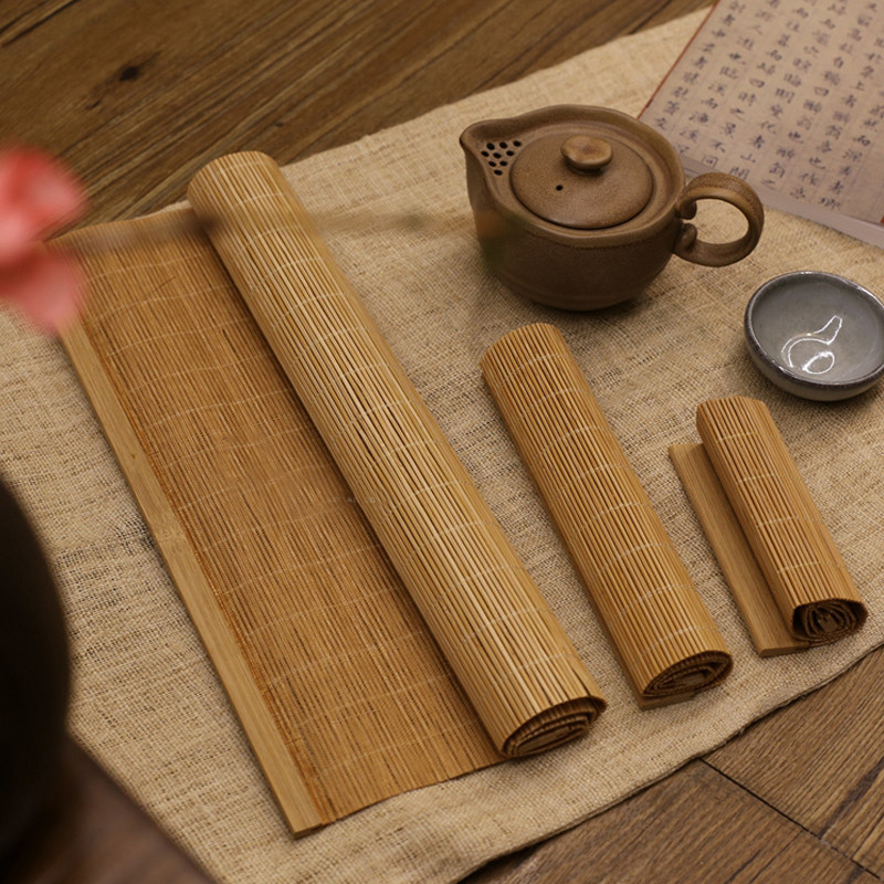 竹茶茶席竹席竹帘竹垫餐隔热功夫功夫茶茶具茶道茶道