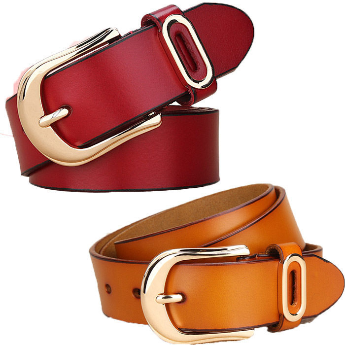 真皮皮带女大码女士腰带带宽百搭简约牛皮mm腰带