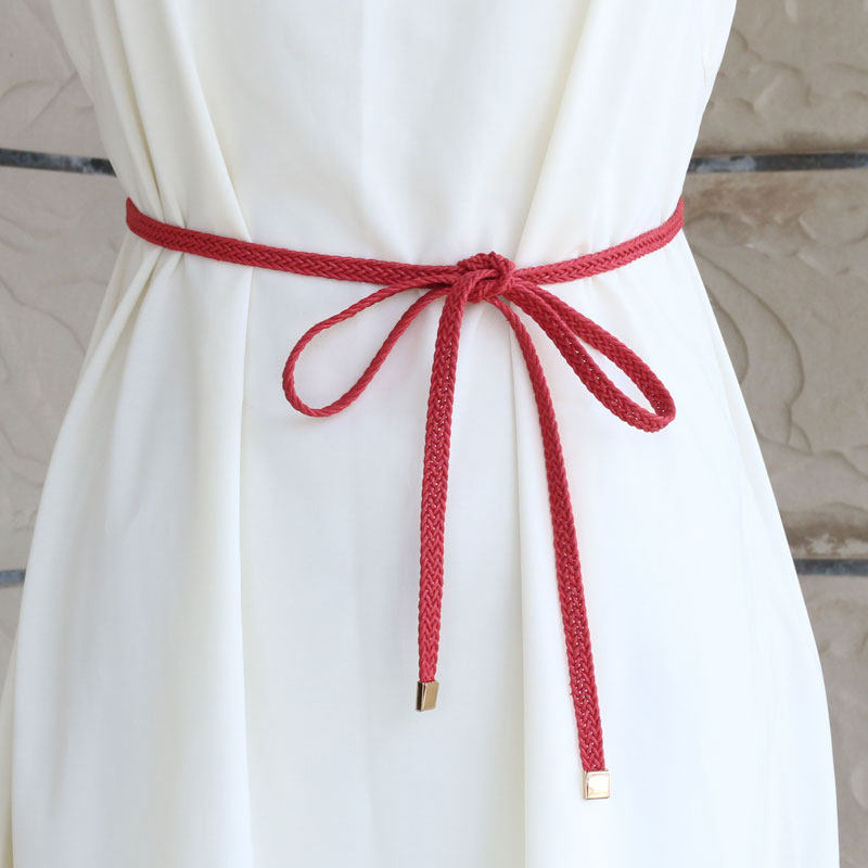 简约大方打结腰带绳子编织系带女腰百搭裙子腰带