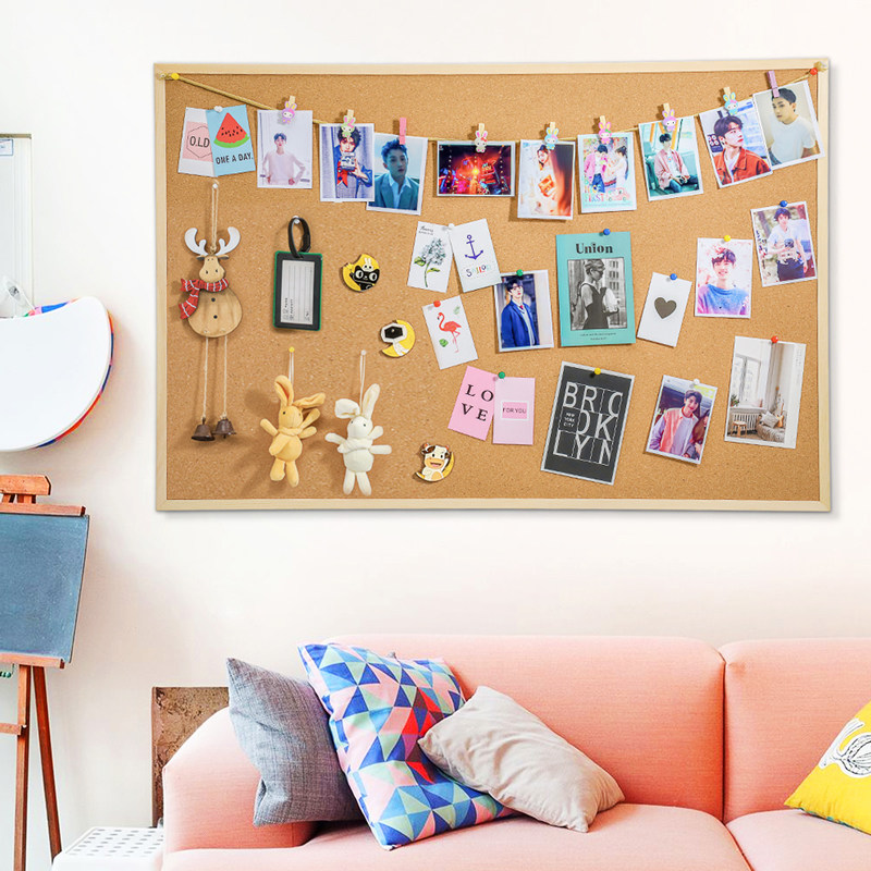 趣然背景墙墙板贴便便利图钉墙贴毛毡留言板记事软木板