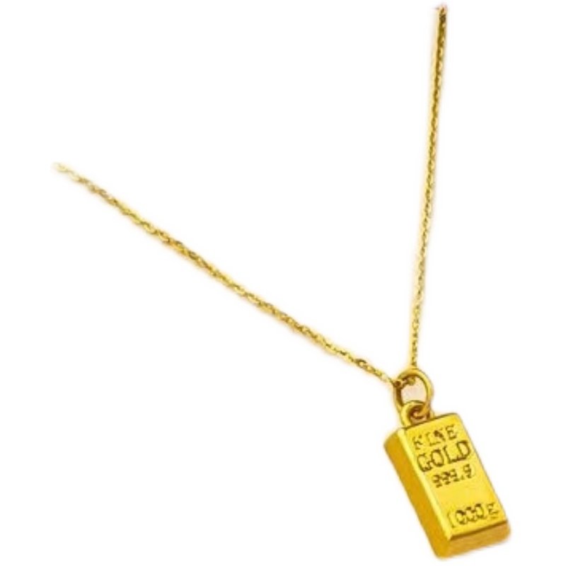 新款越南沙金小金金条项链流行热卖同款金砖项链