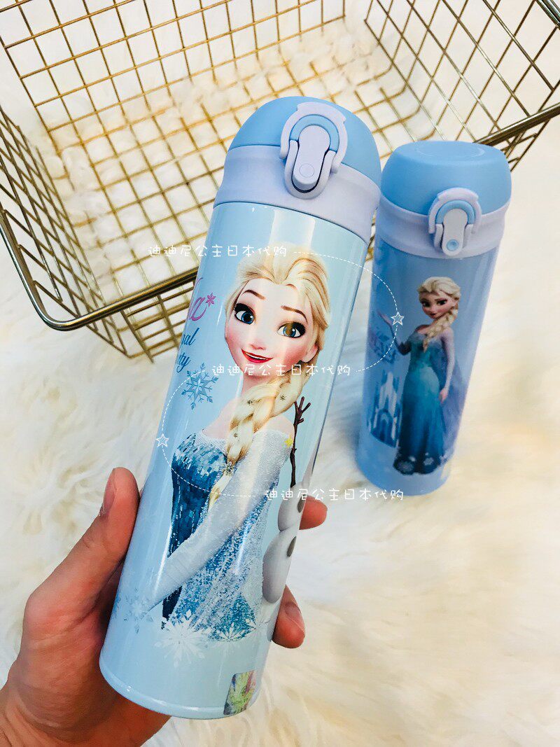 水杯日本儿童冰雪奇缘艾莎公主保温杯直饮不锈钢水杯