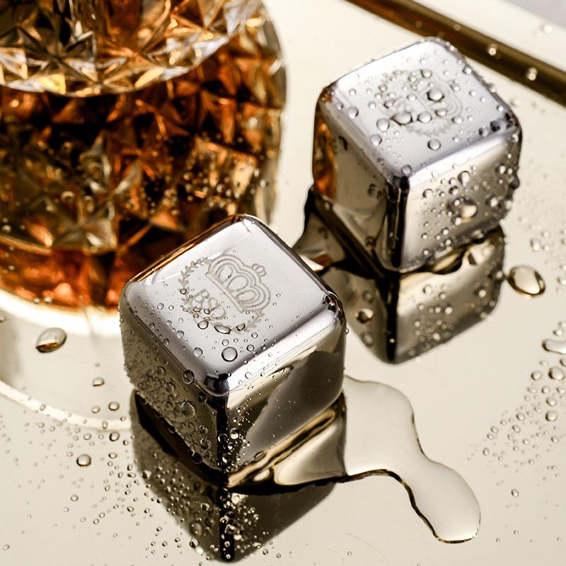 bsd威士忌冰镇石冰镇冰酒铁块不锈钢啤酒速冻冰粒不锈钢冰块