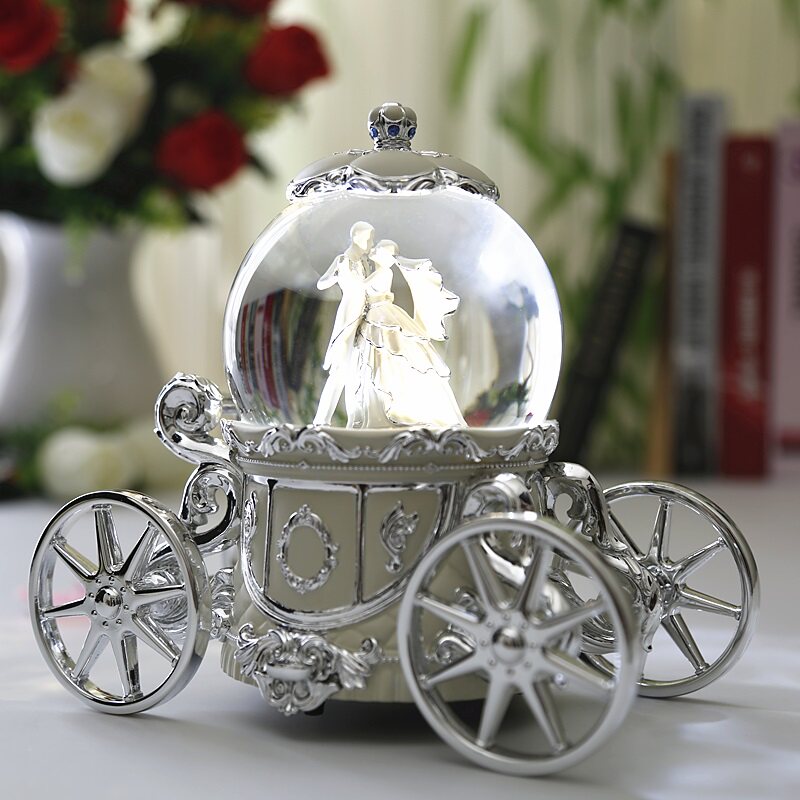 jarll婚礼南瓜马车水晶球音乐盒八音盒闺蜜结婚女朋友音乐盒