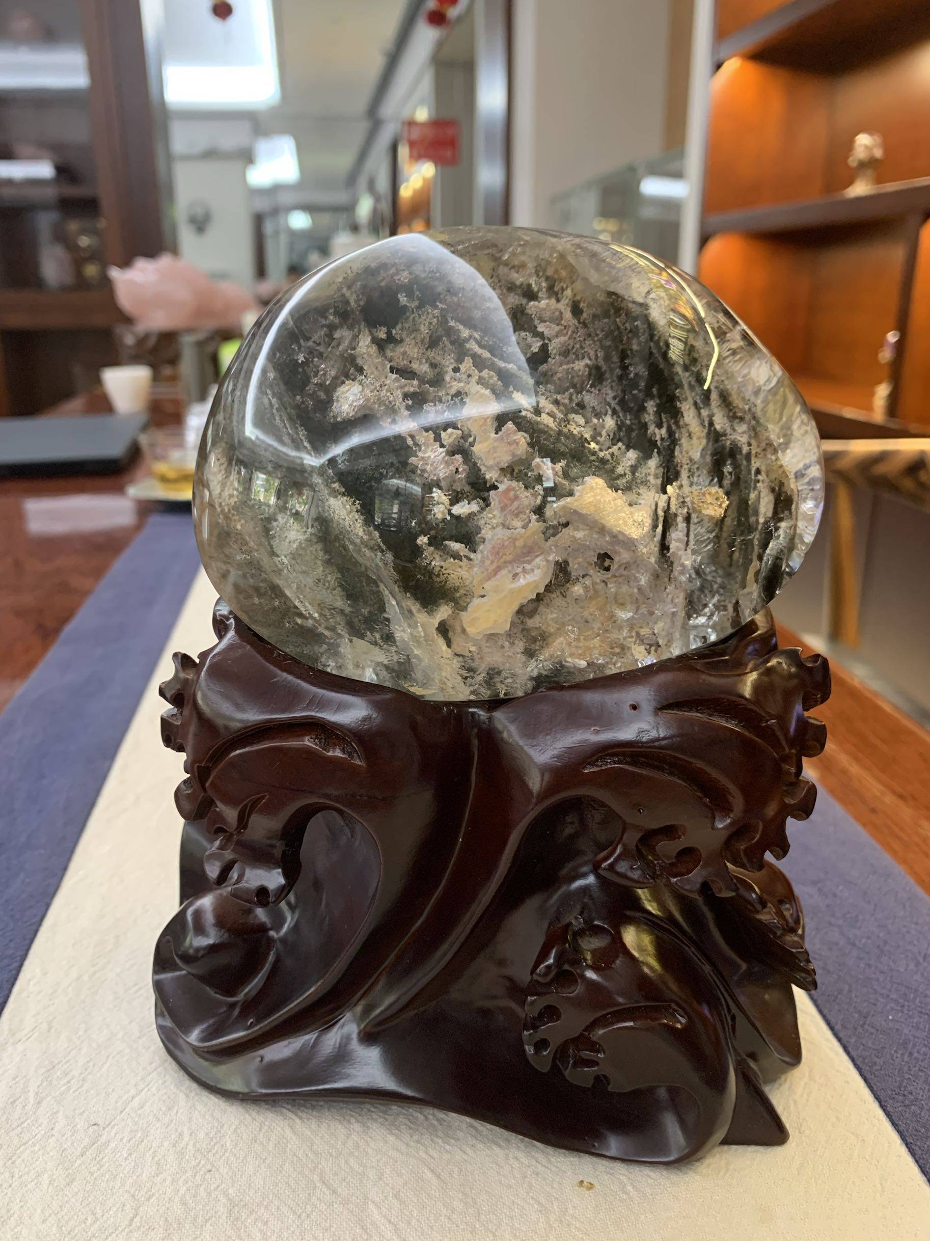 水晶物语大自然创作天然幽灵景石摆件摆件