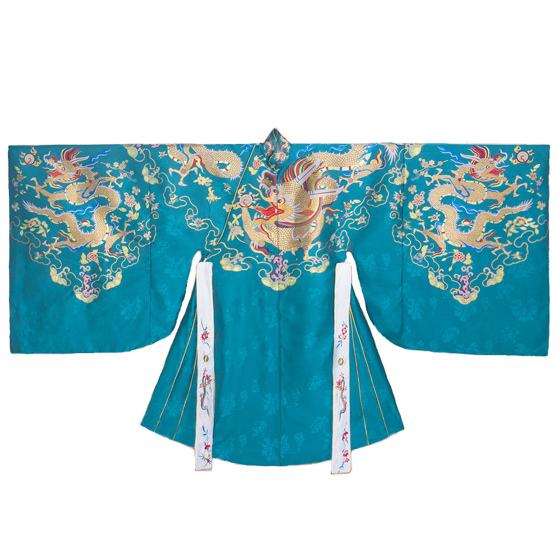 孔府复原绣花蟒袍立领圆襟大襟明制套装刺重汉服定制